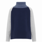 Maglia bicolore in lana e cashmere con collo alto