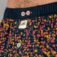 Boxer uomo in cotone biologico con stampa blu