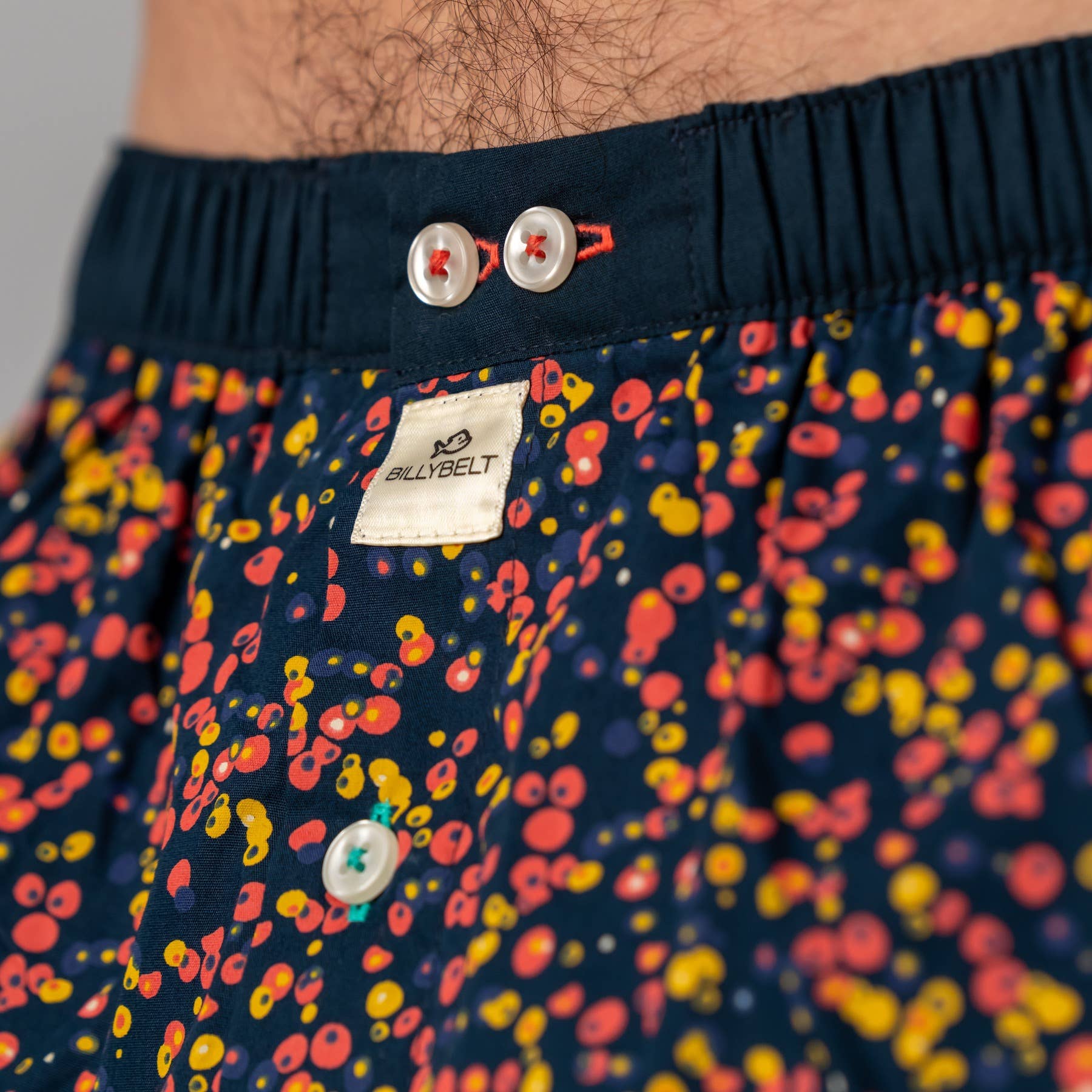 Boxer uomo in cotone biologico con stampa blu