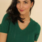 Top in maglia traforata con scollo a V Maki