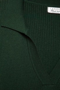 Maglione in maglia rasata con collo polo