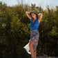 Top crop con scollo drappeggiato