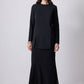 Gonna lunga in chiffon nero con orlo trasparente