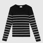 Maglione Leluxie nero a righe metallizzate