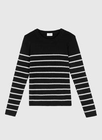 Maglione Leluxie nero a righe metallizzate