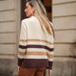 Maglia a righe in lana con collo alto