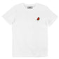 T-shirt bianca con anguria ricamata in cotone biologico