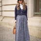 Pantaloni culotte midi a fantasia