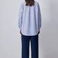 Camicia a righe con collo a fiocco