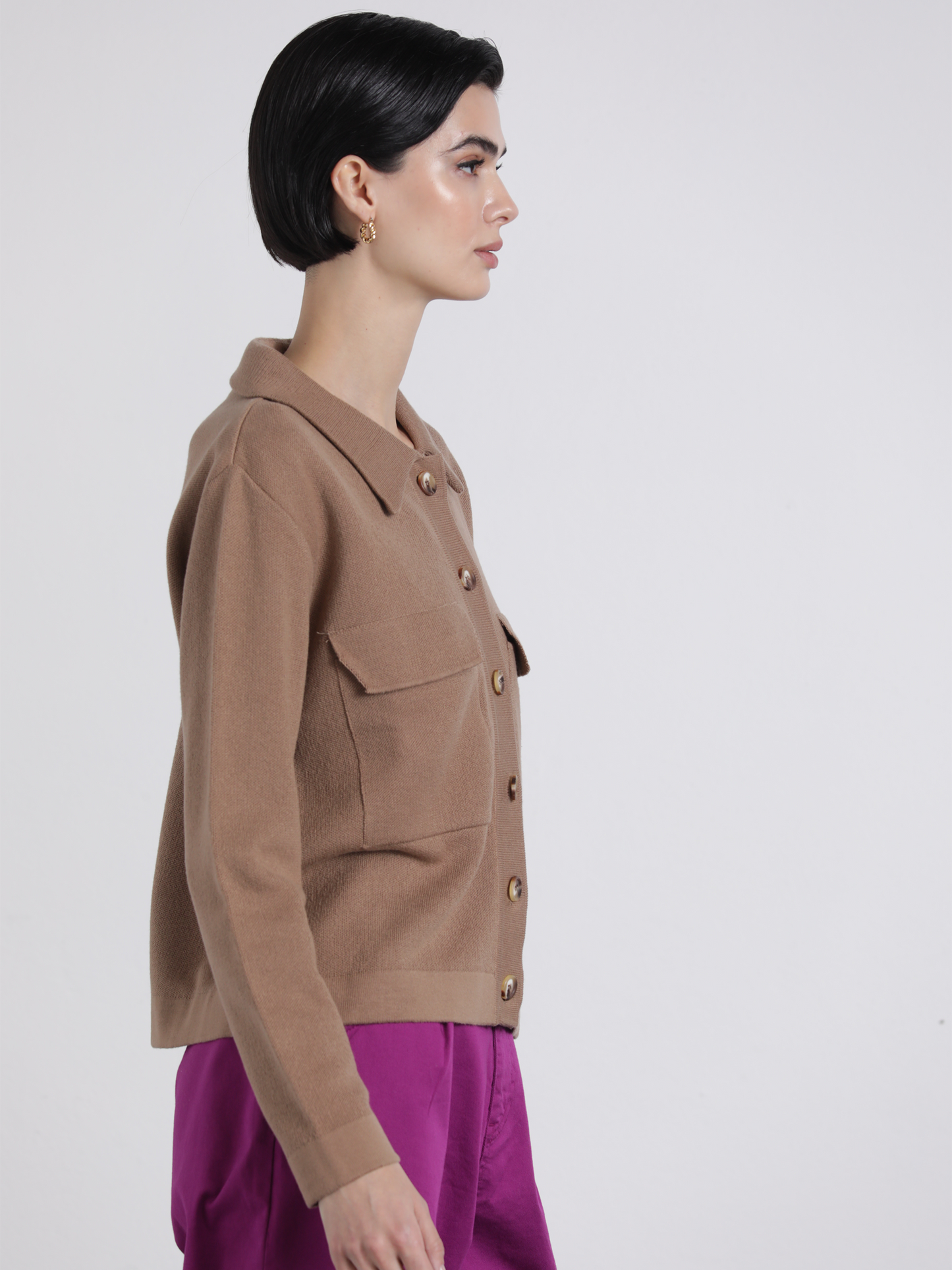 Giacca cardigan con bottoni e tasche