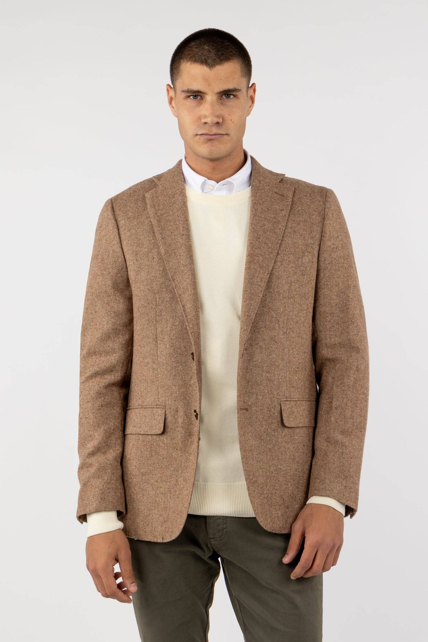 Giacca blazer in lana beige Lisa