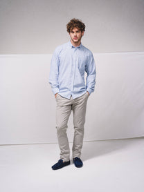 Camicia a righe azzurra