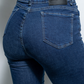 Jeans bootcut elasticizzati blu navy da donna