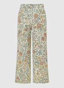 Pantaloni Phiona écru a fantasia floreale