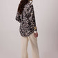 Camicia oversize in viscosa con stampa astratta