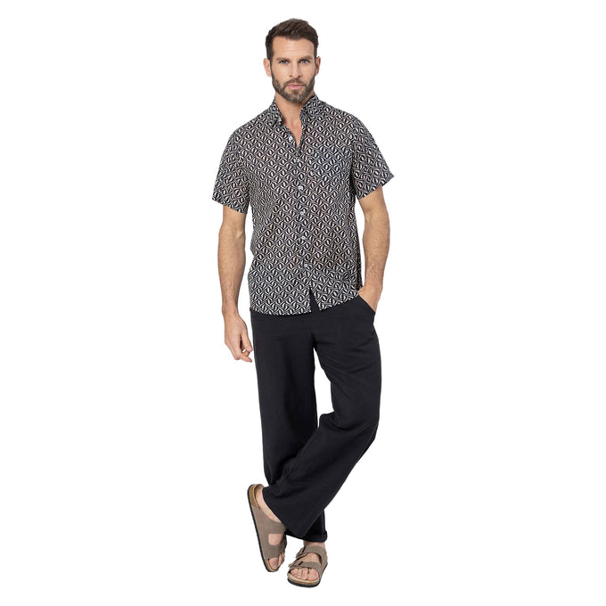 Camicia estiva a maniche corte in voile di cotone
