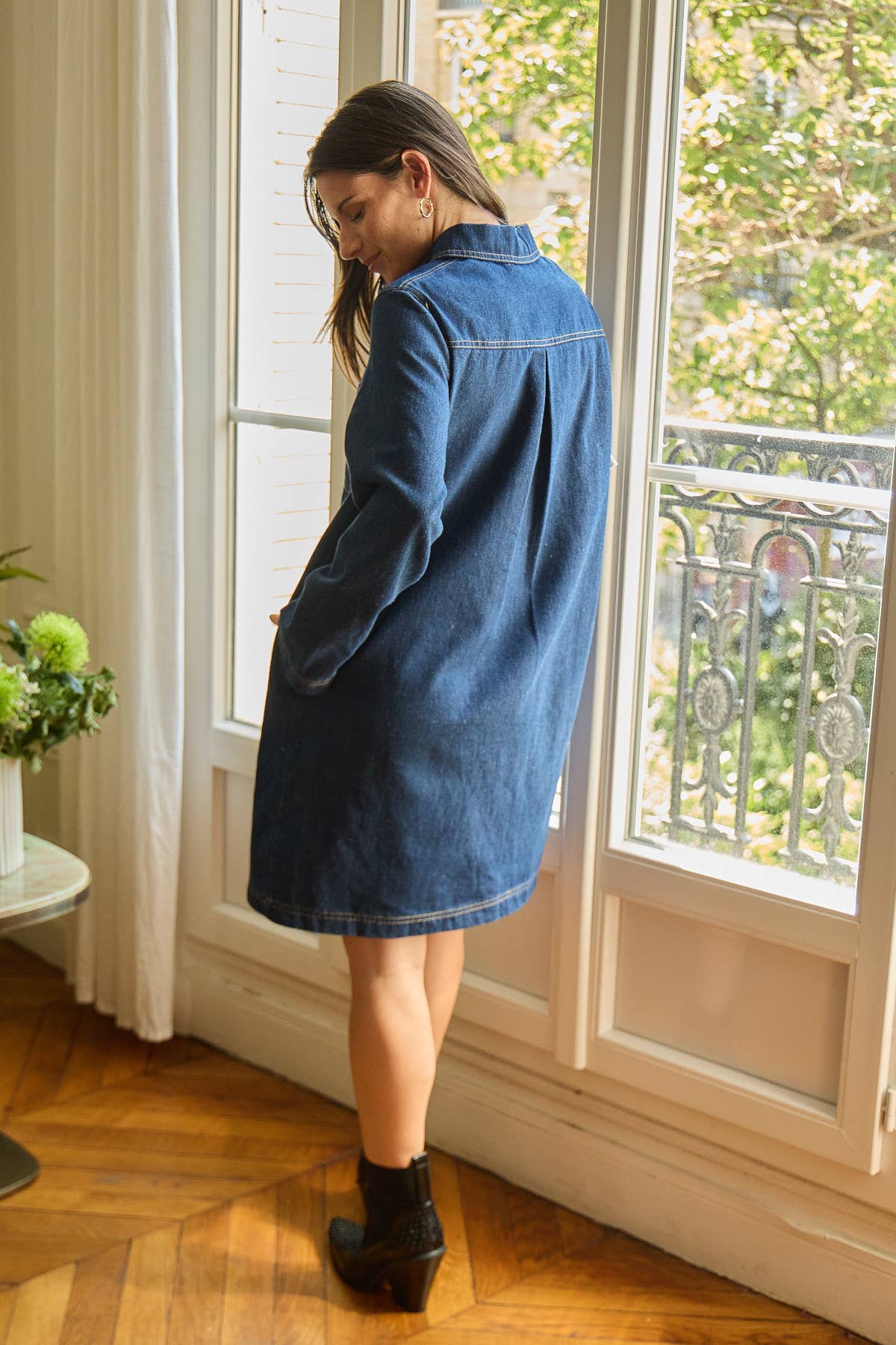 Abito chemisier in denim Diego a maniche lunghe