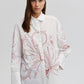 Camicia in misto cotone con ricamo floreale