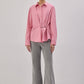 Camicia in popeline con accessori in metallo