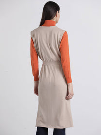 Gilet lungo con cintura