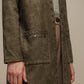 Cappotto donna effetto suede con borchie