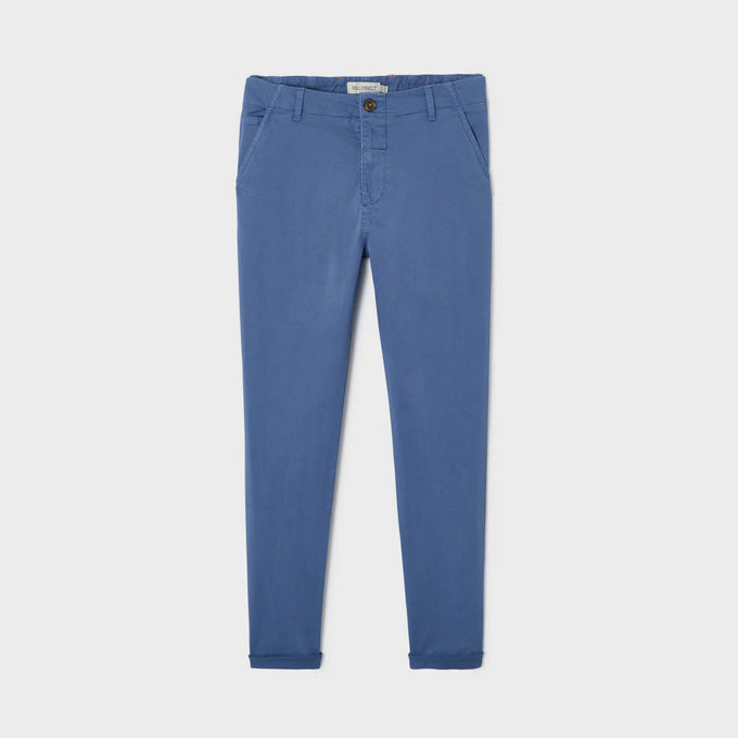 Pantaloni chino uomo blu ghiaccio in cotone