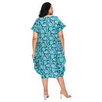 Abito midi estivo boho in cotone con stampa floreale