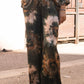 Pantaloni fluidi tie-dye in viscosa e seta