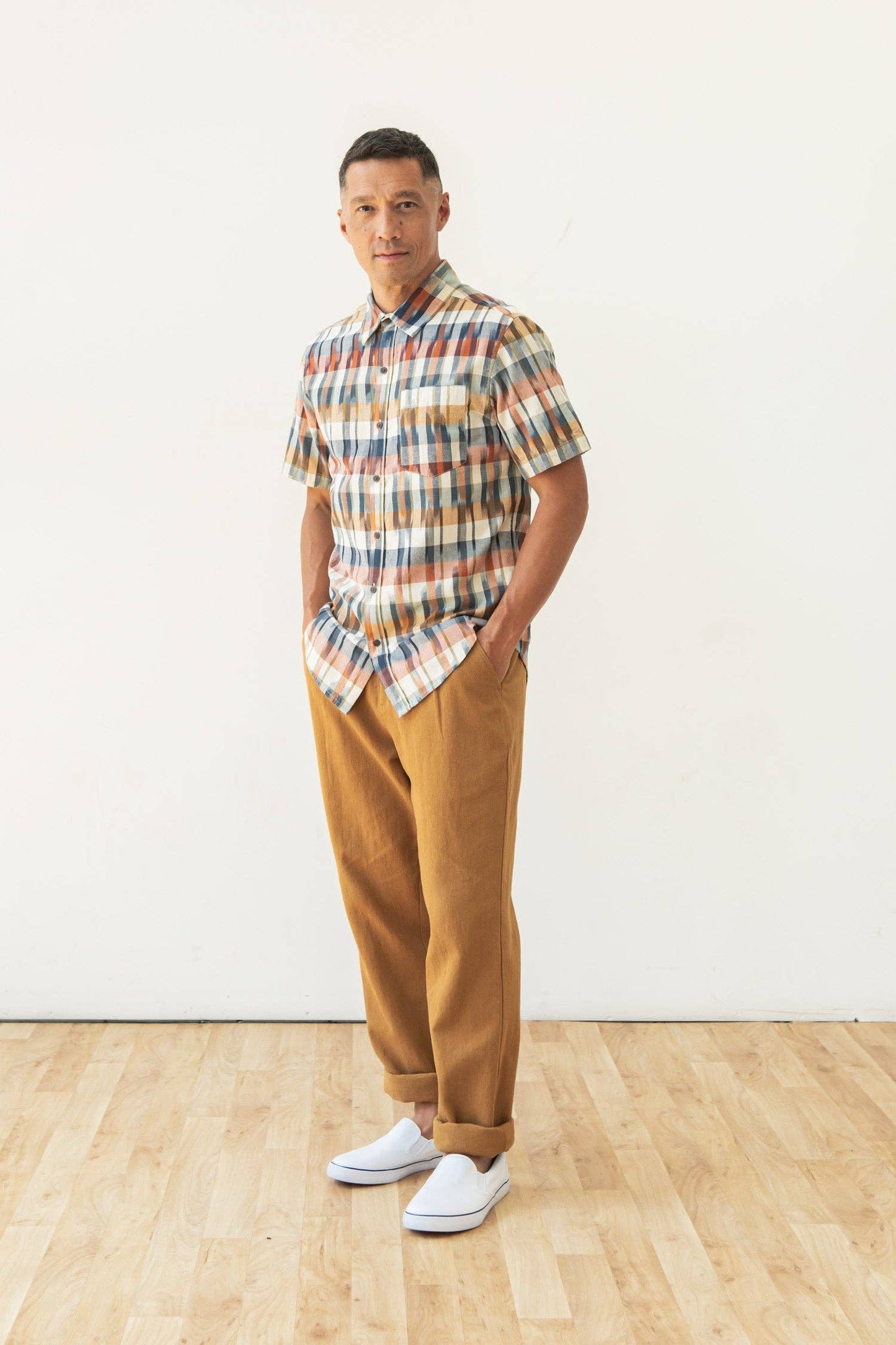 Camicia slim a quadri Aurora Space Dye Harbor