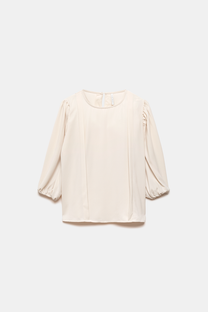 Blusa con pieghe e maniche a palloncino