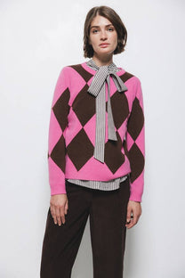 Maglione in maglia con motivo geometrico