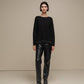 Maglione in maglia con lurex girocollo da donna
