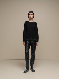 Maglione in maglia con lurex girocollo da donna