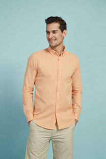 Camicia arancione in voile di cotone Yves Enzo