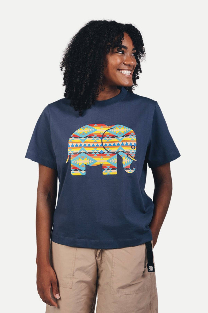 T-shirt donna Navajo in cotone biologico blu
