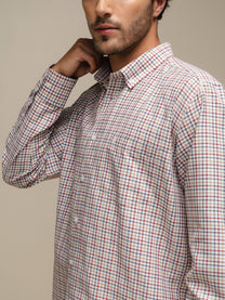 Camicia uomo a quadri in cotone misto