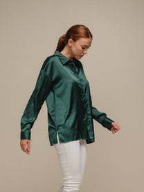 Camicia satinata da donna in poliestere