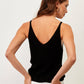 Top in viscosa con scollo a V e inserto in pizzo