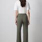 Pantaloni palazzo in maglia a coste kaki