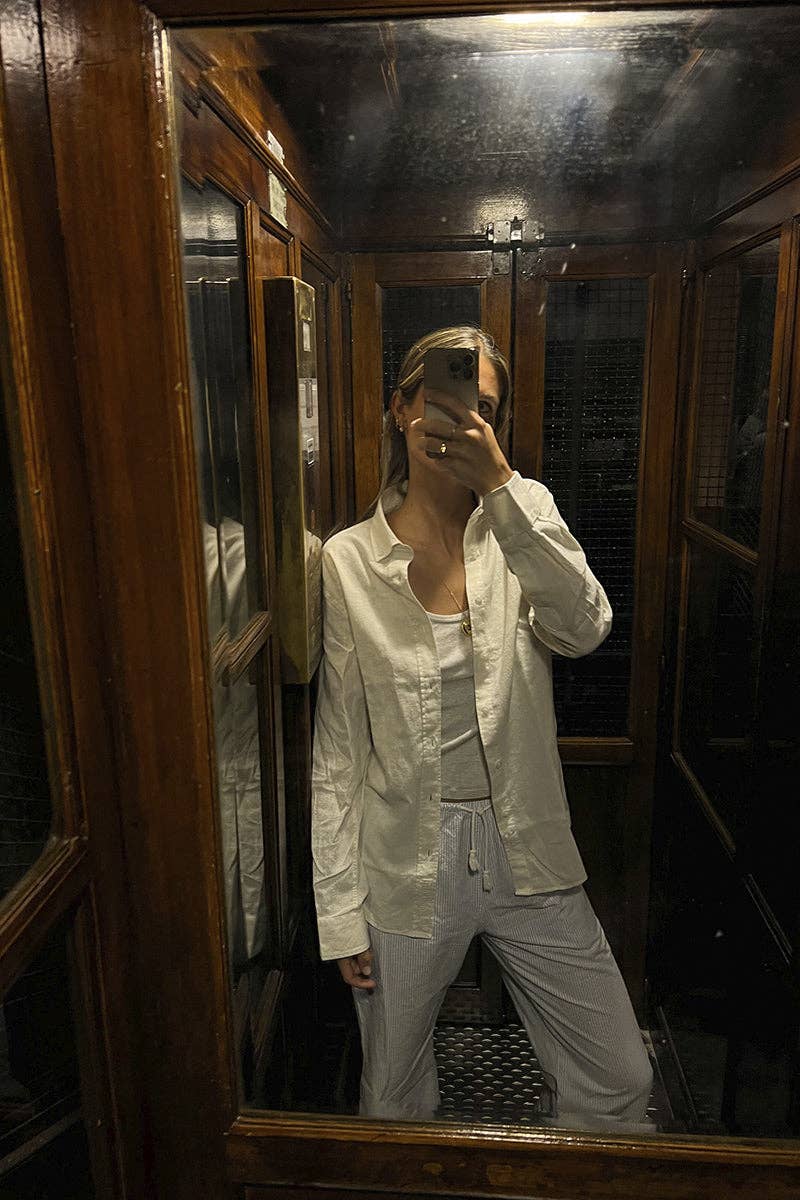 Camicia in lino avorio