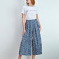 Pantaloni culotte midi a fantasia