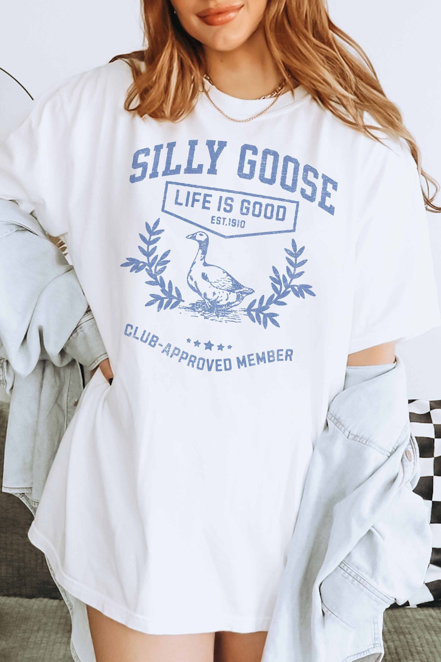 T-shirt oversize con grafica Silly Goose