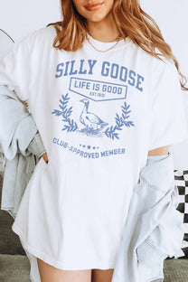 T-shirt oversize con grafica Silly Goose