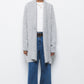 Cardigan lungo in maglia strutturata con collo a scialle