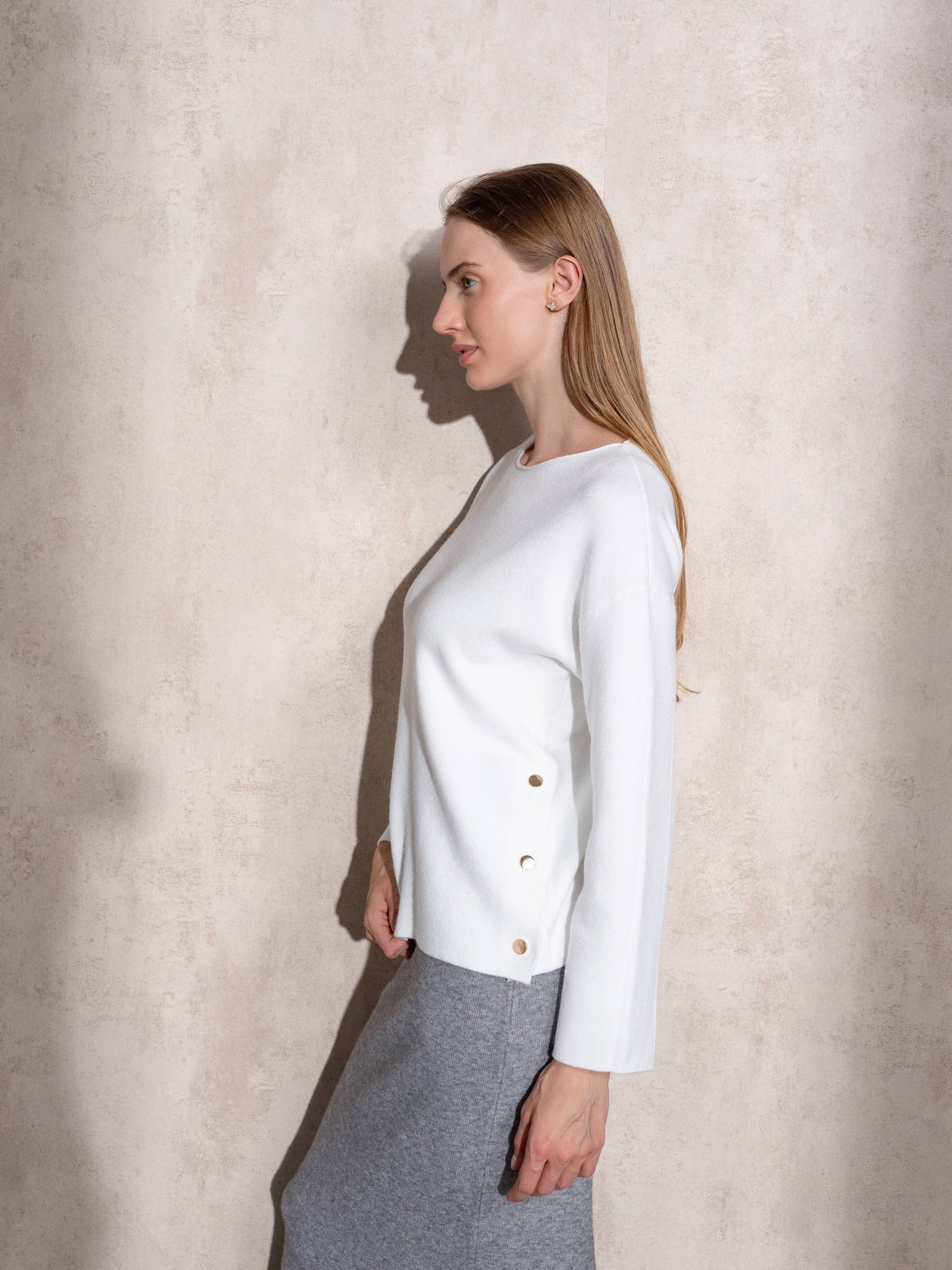 Maglia in maglia boxy con bottoni laterali