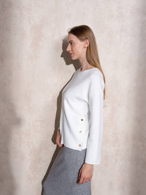 Maglia in maglia boxy con bottoni laterali