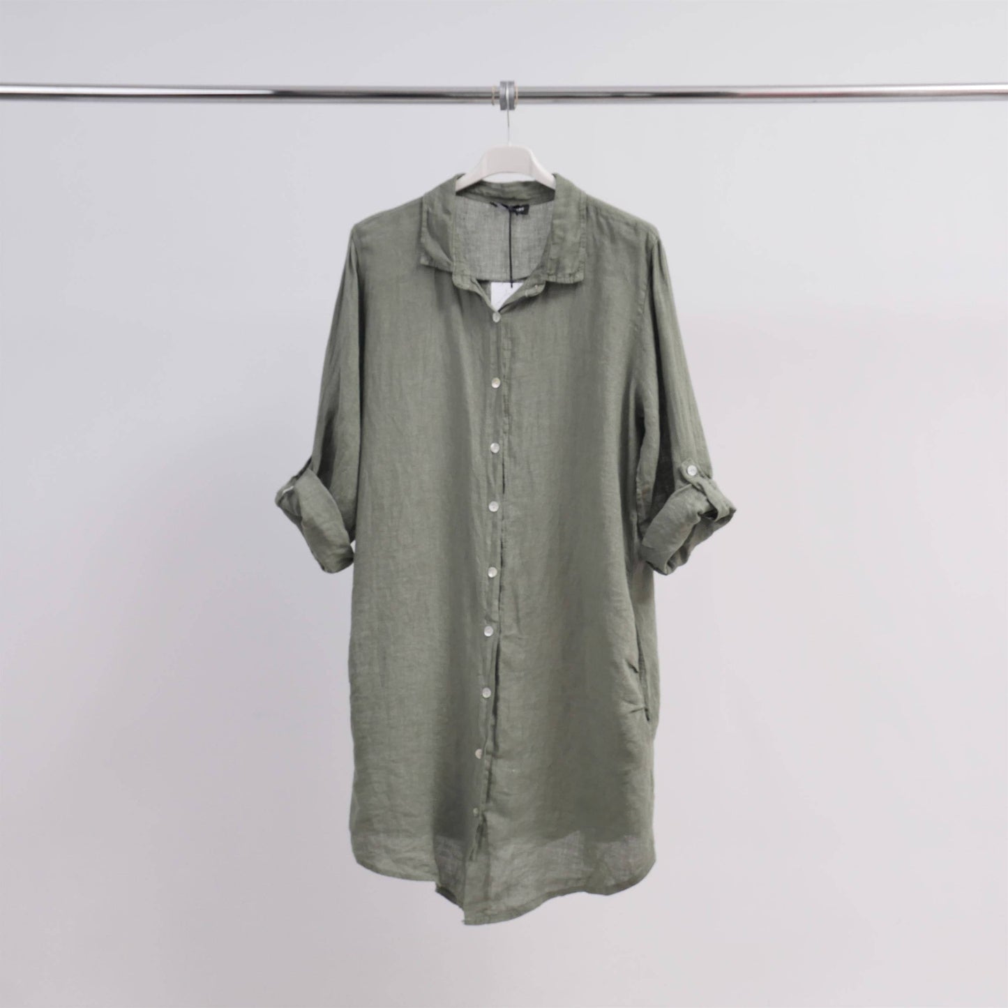 Abito camicia corto in lino