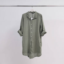 Abito camicia corto in lino