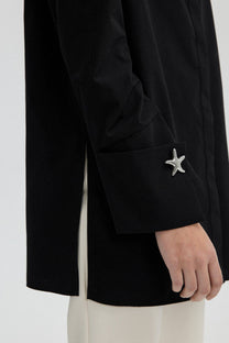 Camicia in popeline con polsini ampi