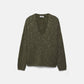 Maglione in maglia rasata con scollo a V